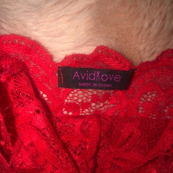 NEW Avidlove Red double strap lace Teddy - Picture 5 of 6